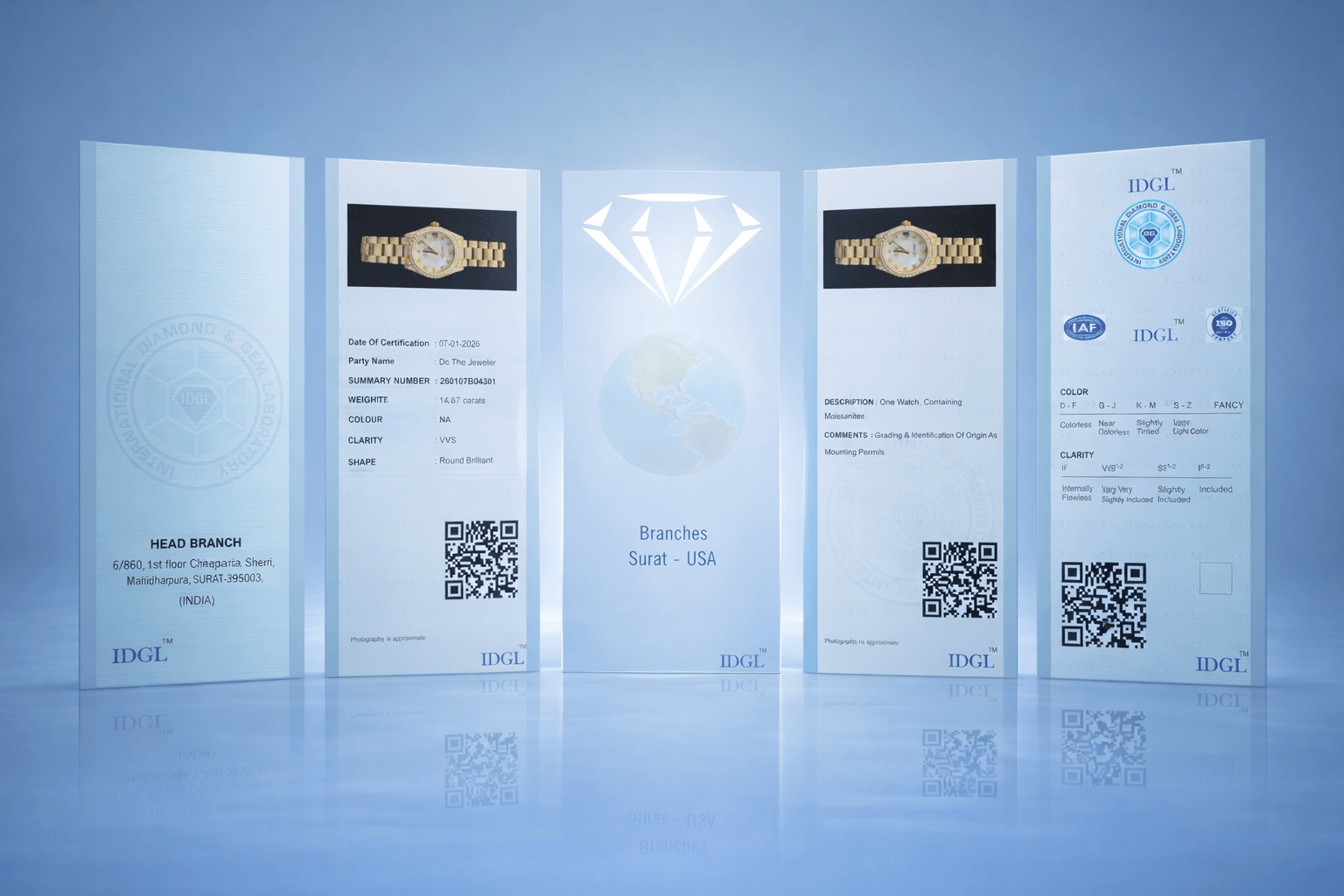 Moissanite certification report